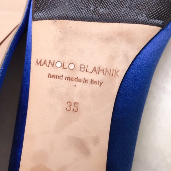 ❤️SOLD❤️Manolo Blahnik hangisi flats royal blue 35 - Picture 8 of 8